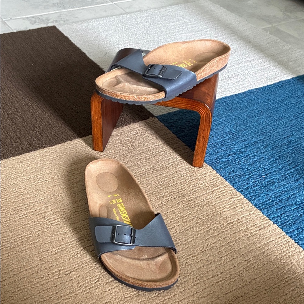 Birkenstock Navy Single Strap Sandals